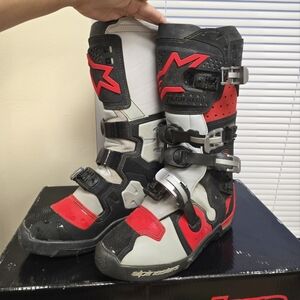 Alpinestars Tech 7 mens Black/red dirtbike boots, size 11